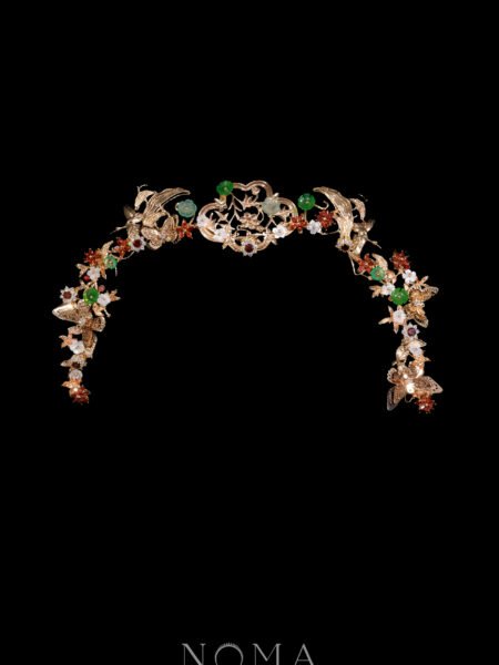 Simplistic Crane Butterfly Headband - Gold, Ruby