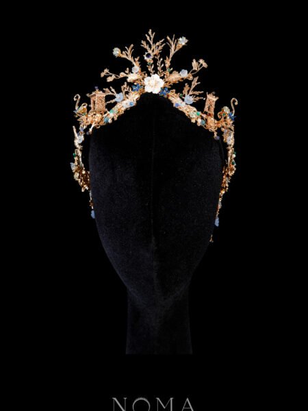 Ornamental Scenery Crown - Gold, Sapphire