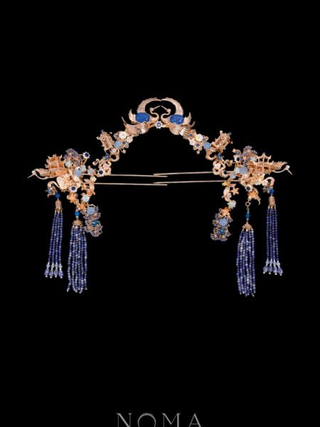 Crane Cloud Pagoda Set - Gold, Sapphire (3 pcs)