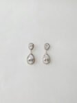 Double Pear Earrings - Rhodium White Gold