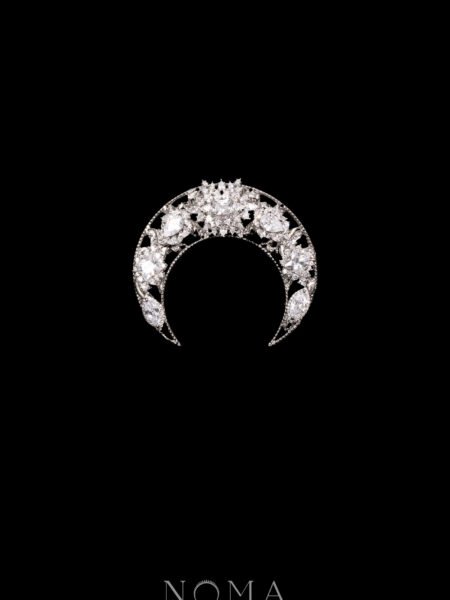 Royal Art Crescent Hairpin - Rhodium White Gold