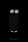 Layered Flower Earrings - Rhodium White Gold