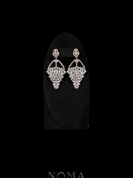 Round Kaleidoscope Earrings - Rhodium White Gold