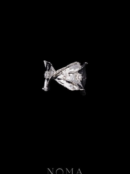 Wavy Abstraction Cuff - Rhodium White Gold