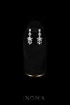 Royal Oval Dangling Earrings - Rhodium White Gold, White Diamond