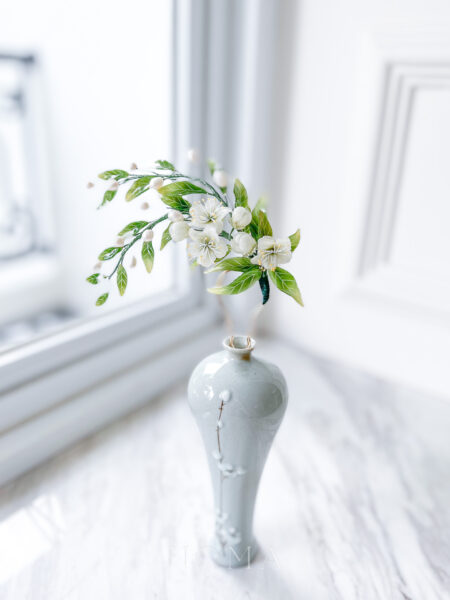 HS Gardenia Hairpin - Gold, Green