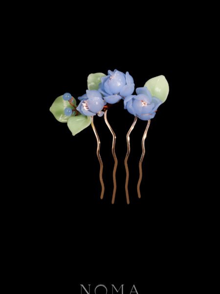 CG Triple Buds Haircomb - Gold, Blue