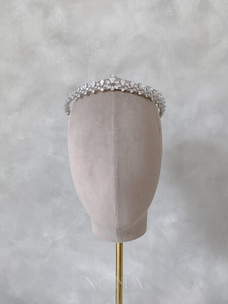 Pear Radiant Crown - Rhodium White Gold