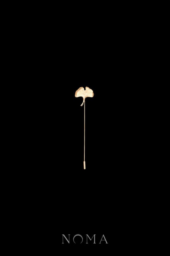 MEN-202400026-Single-Ginkgo-Lapel-Pin-18k-Yellow-Gold