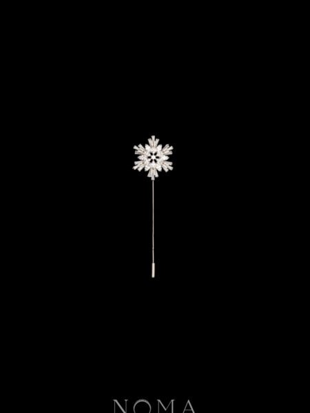 Snowflakes L Lapel Pin - Rhodium White Gold