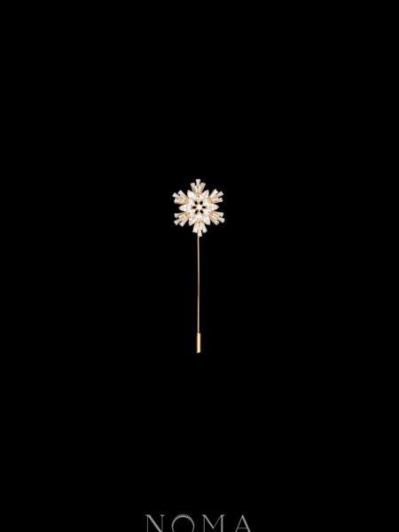 Snowflakes L Lapel Pin - 18k Yellow Gold