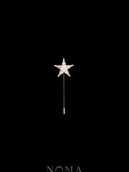 Star L Lapel Pin - 18k Yellow Gold
