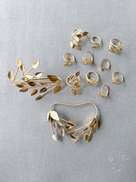 Athens Leaves Handcuff Set - Doff Gold (12 pcs)