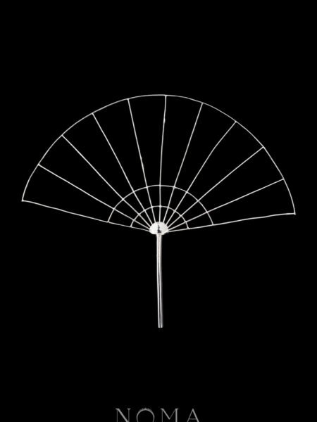 Blank Chinese Fan Frame - Rhodium White Gold