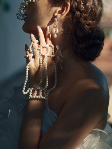 La Perla Handcuff - White Silver, White Pearl