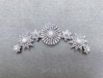 Milky Way Round Hairvine or Brooch - White Gold, White Pearl