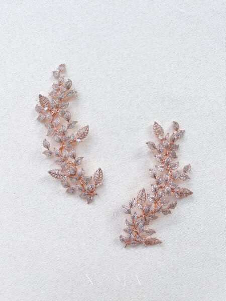 Paved Twigs Side Hairvine Pair - Rose Gold (1 pair)