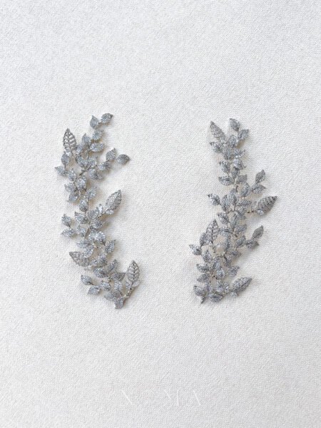 Paved Twigs Side Hairvine Pair - White Gold (1 pair)