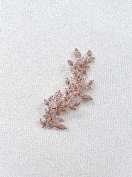 Paved Twigs Side Hairvine or Brooch - Rose Gold (Right)