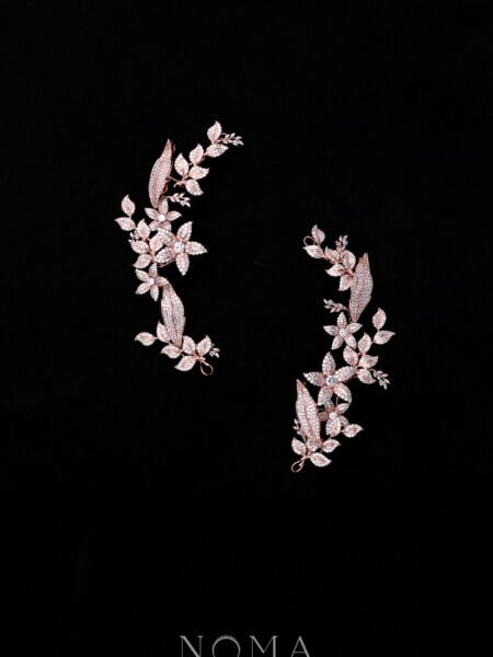Paved Flower Garden Side Hairvine Pair - Rose Gold (1 pair)