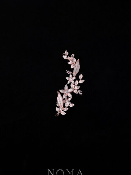 Paved Flower Garden Side Hairvine - Rose Gold (Right)
