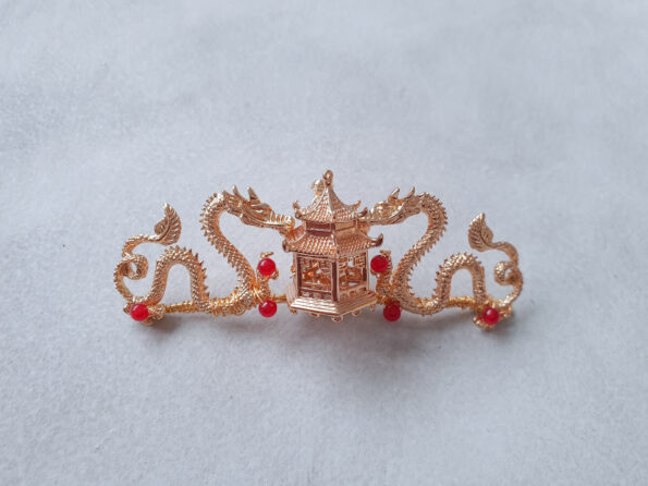 CHN-201900015-Twin-Dragon-Pagoda-Brooch-Gold-Red
