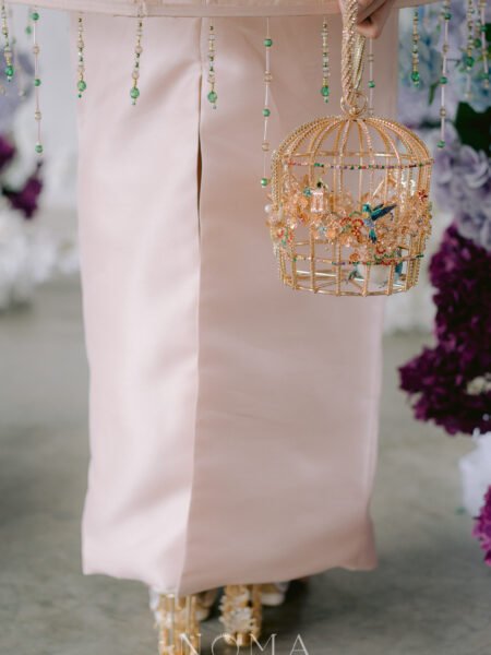Decorated Nightingale Birdcage Clutch - Gold