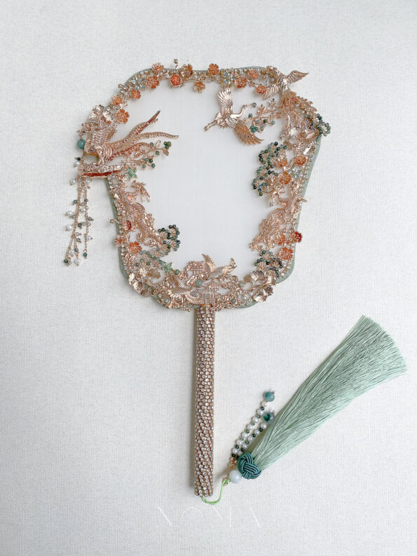 CHN-202200130-Harmonious-Marriage-Fan-Gold-Green
