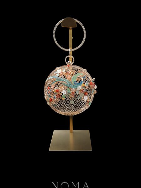 Colorful Phoenix Glide Bloom Clutch - Gold