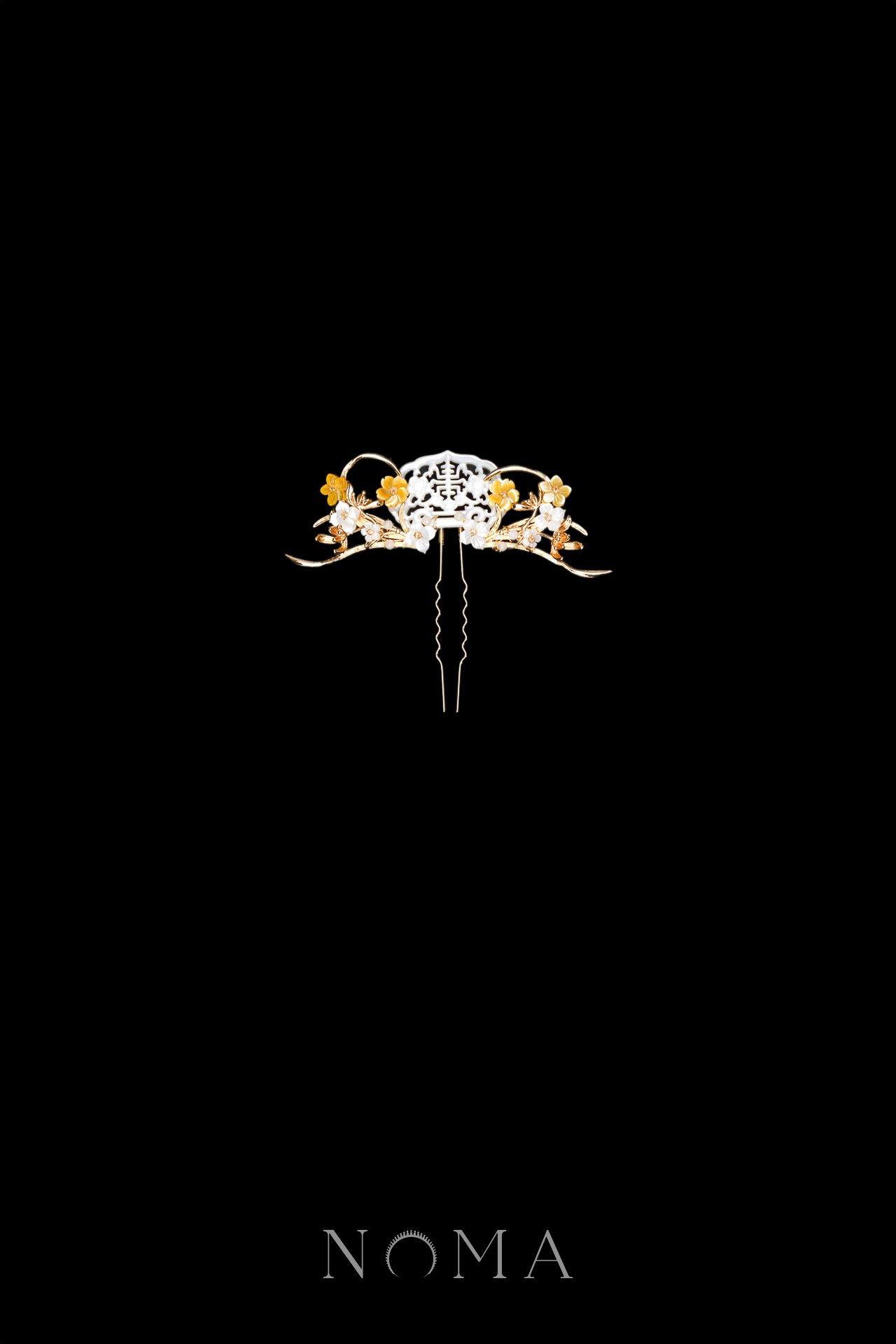 Golden Blossom Grass Hairpin - Gold, Yellow
