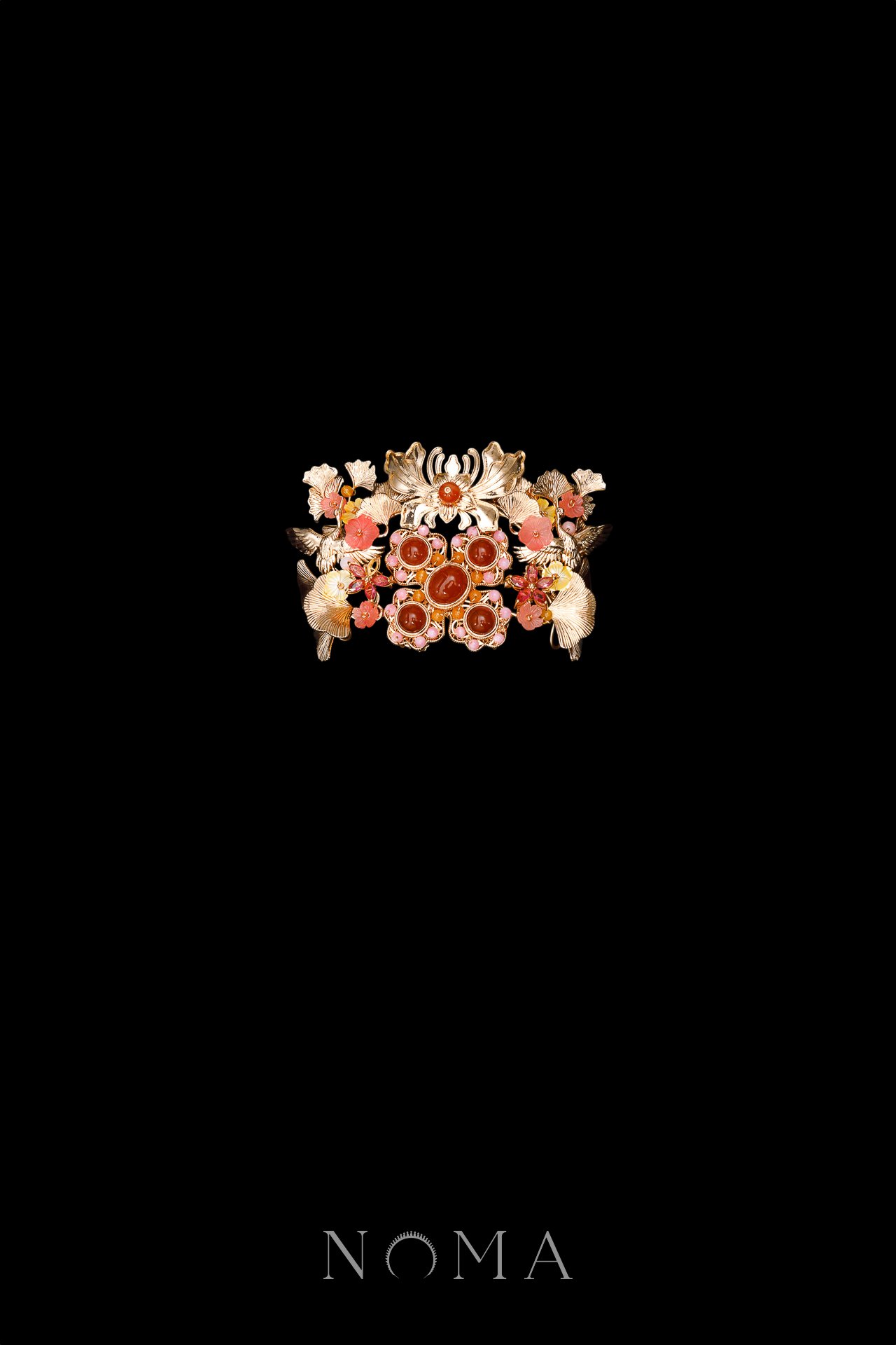 Crane Stones Cuff/Brooch - Gold