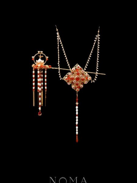 Lotus and Stones Tranquility Set - Gold, Ruby (2 pcs)