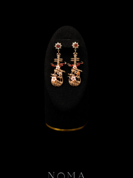 Instrumental Harmony Earrings - Gold, Ruby