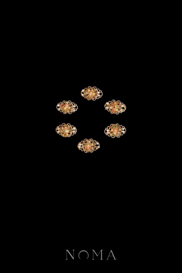 CHN-202400242-Mini-Gems-Hairclip-Set-Gold-Rainbow-6-pcs