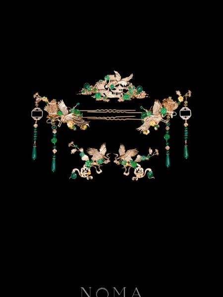 Crane Heaven Cloud Full Set - Gold, Green (5 pcs)