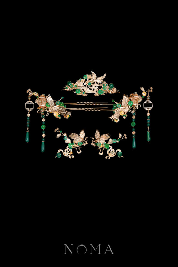 CHN-202500016-Crane-Heaven-Cloud-Full-Set-Gold-Green-5-pcs