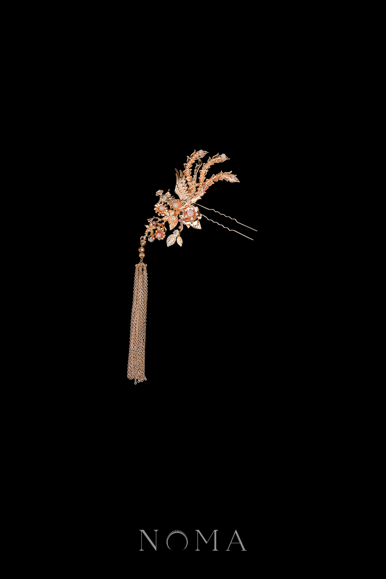 Heritage Phoenix Petals Hairpin - Gold (Right)