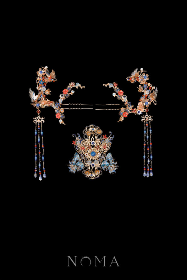 CHN-202500091-Colorful-Mosaic-Butterfly-Crane-Inspiration-Large-Simple-Set-Gold-Sapphire-3-pcs-1