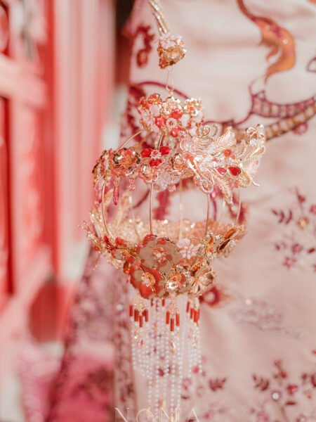 Colorful Phoenix Heart Lantern - Gold, Pink