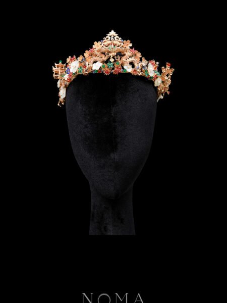 Phoenix Dragon Blossom Garden Crown - Gold