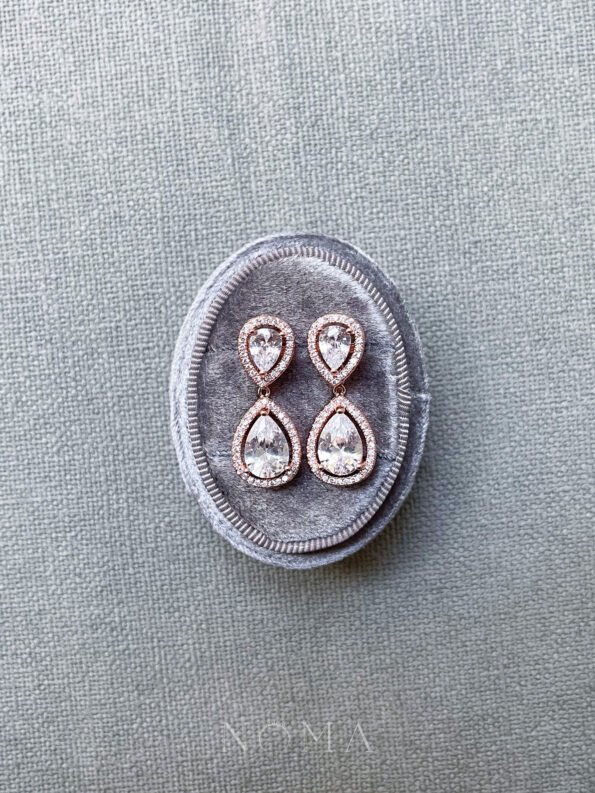 DJW-201900486-DIY-Pear-Top-Pear-Bottom-Earrings-Set-18k-Rose-Gold-White-Diamond-4-pcs