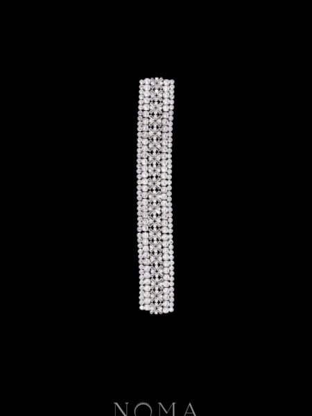 Shining Geometrically Hairpin - Rhodium White Gold