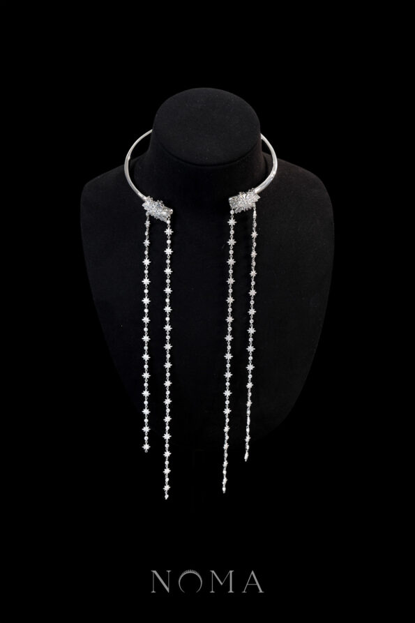 DJW-202400030-Snowflakes-Milky-Way-Chain-Choker-Rhodium-White-Gold