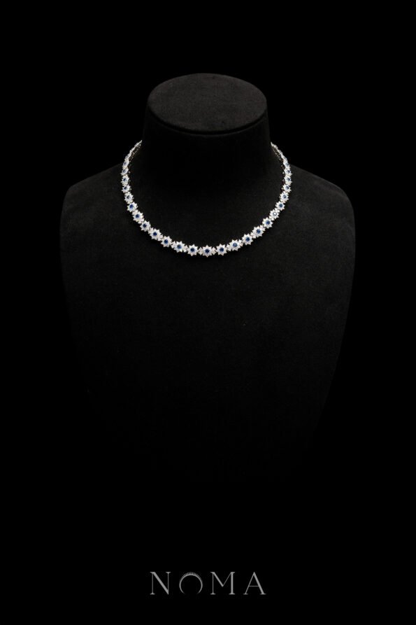DJW-202400070-Round-Paved-Double-Dot-Choker-Rhodium-White-Gold-Sapphire