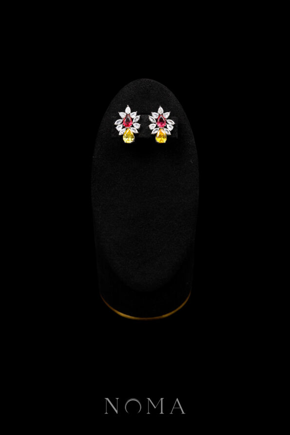 DJW-202400111-Pear-Art-Earrings-Rhodium-White-Gold-Yellow-Diamond