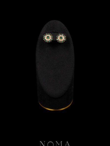 Radiating Shine Earrings - 18k Yellow Gold, Emerald