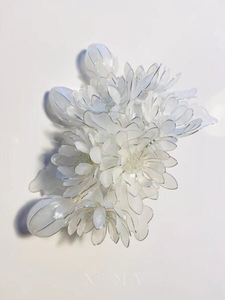 LR Peony Song Hairpin - White Silver, White