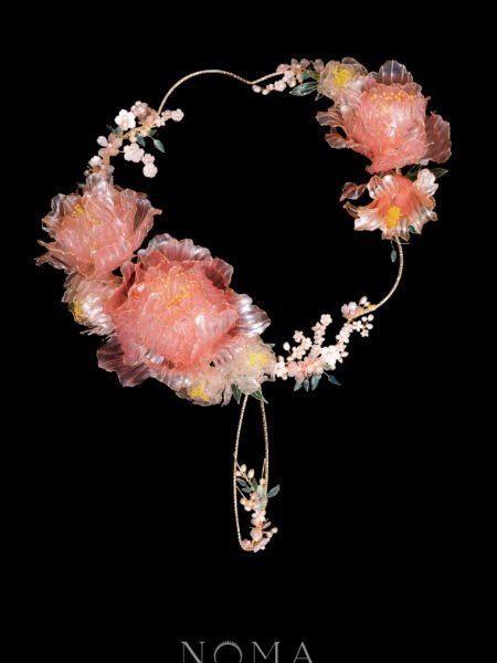 LR Peony Mix Eight Petals Fan - Gold, Pink