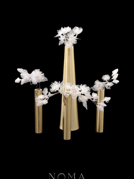 LR Jasmine Bouquet Full Hairpin Set - White Silver, White (9 pcs)