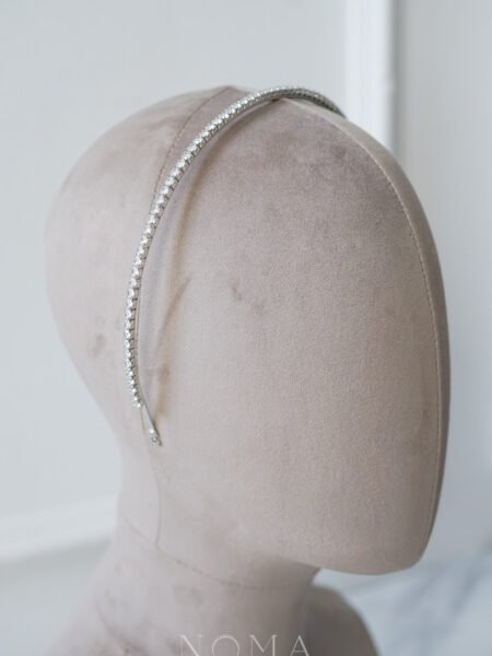 Round 4 mm Single Headband - Rhodium White Gold
